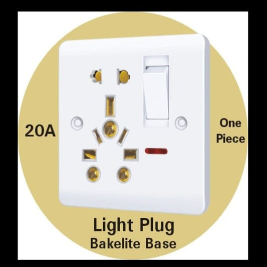 Light Plug 9 in 1, Pure Copper, 20 Amp Light Plug - Japan Electronics