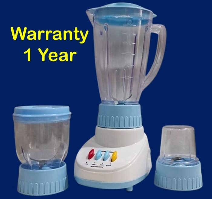 Standard Quality Juicer Blender machine (3 in 1), Heavy duty motor, Large thick plastic Jug, Warranty 1 year - Image 1